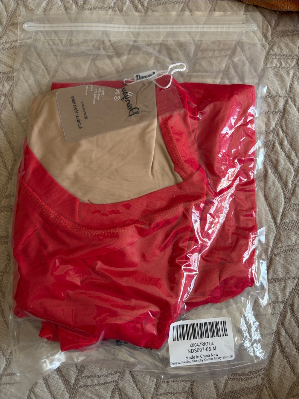Danysu Red top with built in bra - medium